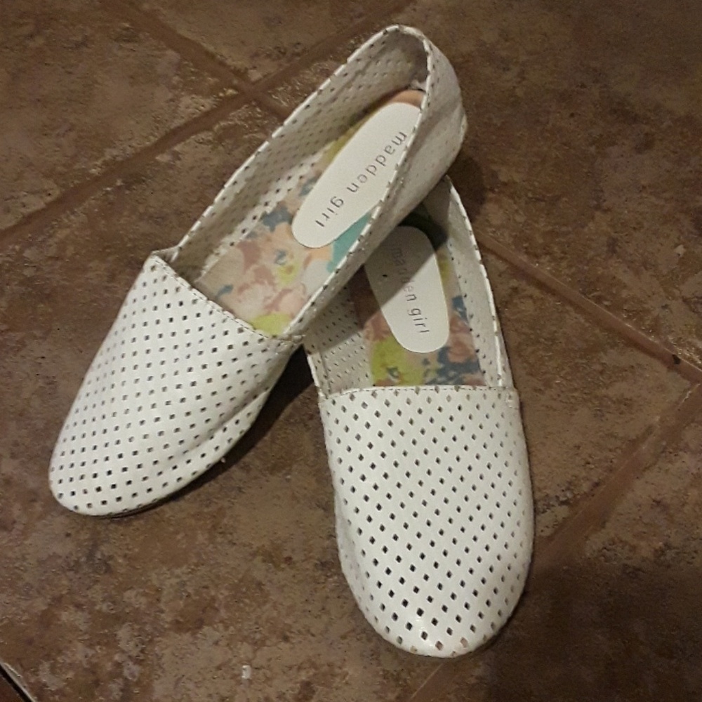 Madden Girl white ballet flats